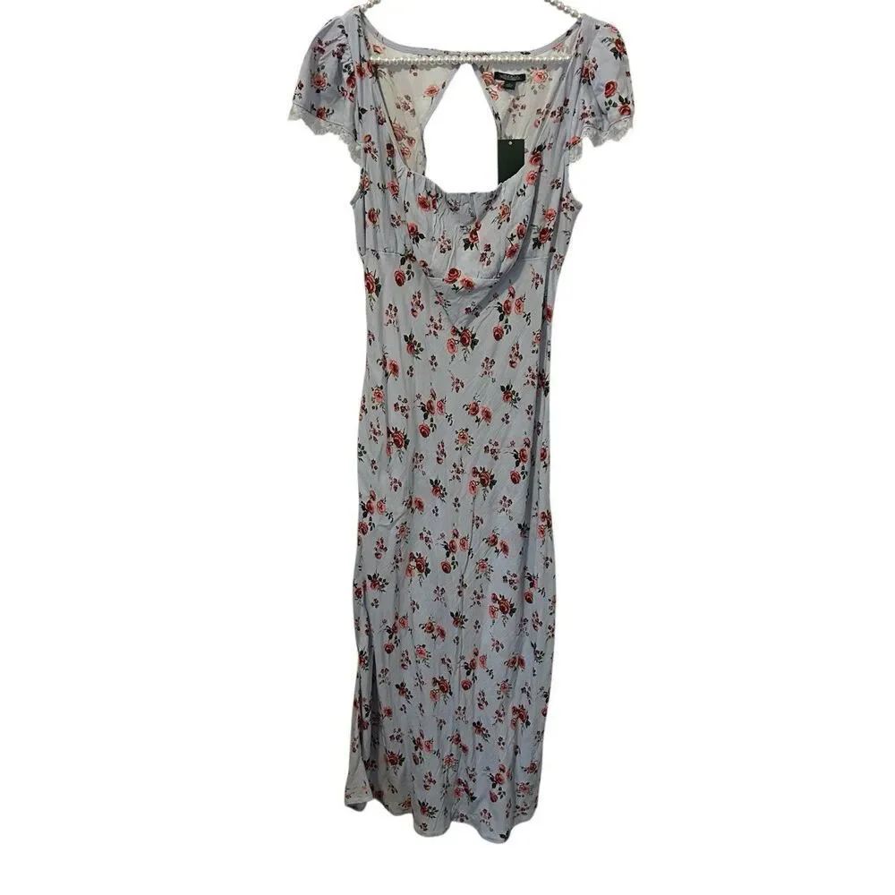 wild fable | Dresses | Womensflutter Cap Sleeve Maxi Dress Small Wild Fable  Babydoll Fairy Y2k Floral | Poshmark